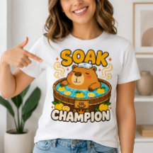 Lustiges Kawaii Capybara Soak Champion Onsen T-Shi