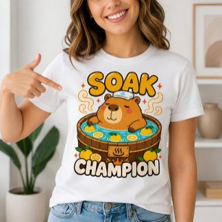 Lustiges Kawaii Capybara Soak Champion Onsen T-Shi T-Shirt