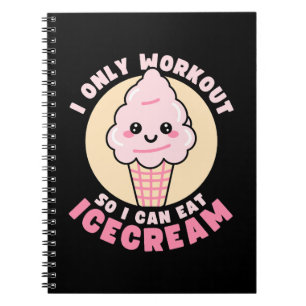 Lustiges Kawaii-Eis-Fitness-Zitat Notizblock