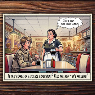 Lustiges Kellnerin Leben Restaurant Humor Postkart Postkarte