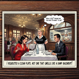 Lustiges Kellnerin Leben Restaurant Humor Postkart Postkarte