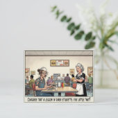 Lustiges Kellnerinnen-Leben Restaurant-Humor  Postkarte (Stehend Vorderseite)