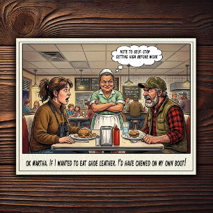 Lustiges Kellnerinnen-Leben Restaurant-Humor  Postkarte