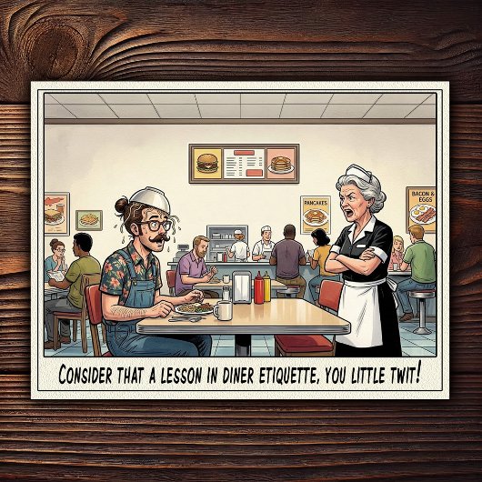 Lustiges Kellnerinnen-Leben Restaurant-Humor  Postkarte