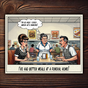 Lustiges Kellnerinnen-Leben Restaurant-Humor  Postkarte