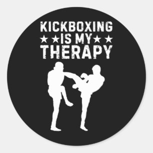 Lustiges Kickboxen für Männer Frauen Kickboxer Wor Runder Aufkleber