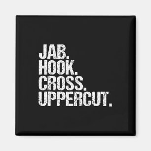 Lustiges Kickboxen Jab Hook Cross Uppercut Magnet