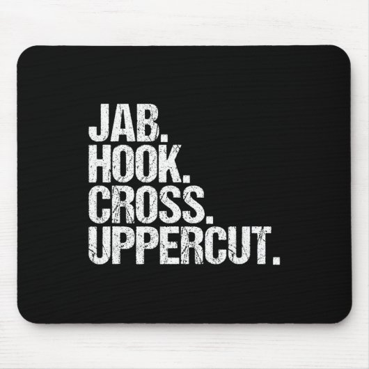Lustiges Kickboxen Jab Hook Cross Uppercut Mousepad (Vorne)
