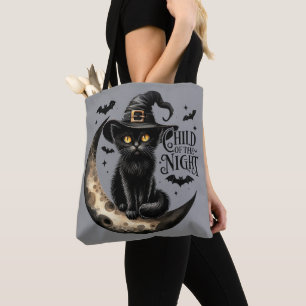 Lustiges Kind der Nach Katzen Halloween Tasche