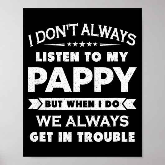 Lustiges Kind Und Pappy Gif Uni Kinder Schwarz Ich Poster (Vorne)