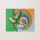 Lustiges kleines Heiliger Patrick-Kaninchen Puzzle (Horizontal)