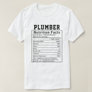 Lustiges Klempner-Ernährungsfakten-Geschenk für Mi T-Shirt