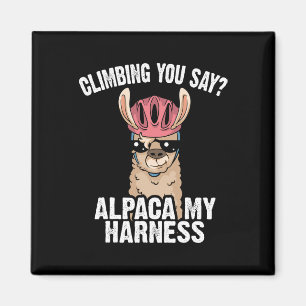 Lustiges Klettergeschenk Lama Süßer Gurt Kletterer Magnet