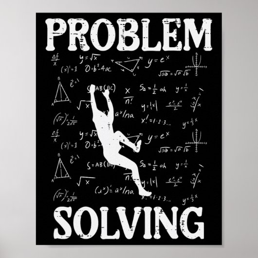 Lustiges Kletterproblemlösungs-Math-Formeln Männer Poster (Vorne)