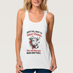 Lustiges Kluges Leute Kuh Vintage Gravur T-Shirt D Tank Top