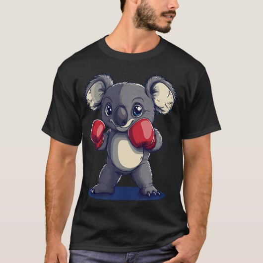 Lustiges Koala-Bär Mit Boxen T-Shirt (Vorderseite)