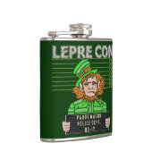 Lustiges Kobold Leprecon Mugshot-St. Patricks Flachmann (Rechts)