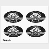 Lustiges Kochs-Schädel-Trio: Es ist die Welt eines Ovaler Aufkleber (Blatt)