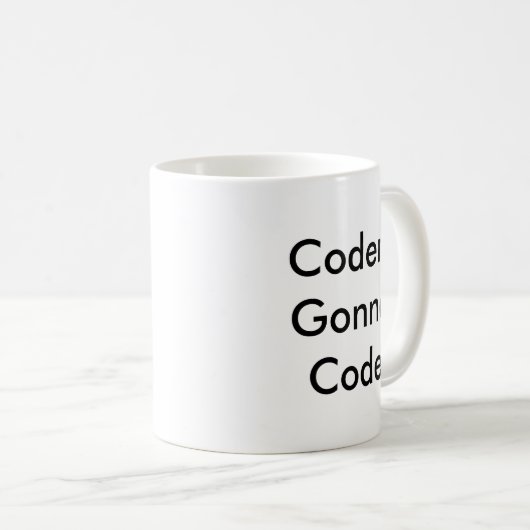 Lustiges Kodierer-Geschenk-'Kodierer, die zu Code Kaffeetasse (VorderseiteRechts)