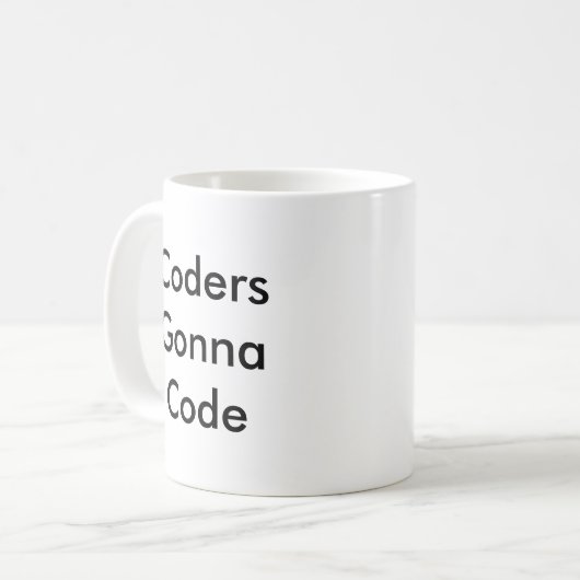 Lustiges Kodierer-Geschenk-'Kodierer, die zu Code Kaffeetasse (Vorderseite Links)