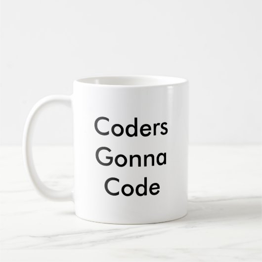 Lustiges Kodierer-Geschenk-'Kodierer, die zu Code Kaffeetasse (Links)