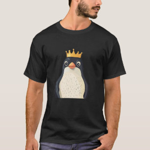 Lustiges Königreich Pinguin mit Kronen Kostüm T-Shirt