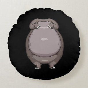 Lustiges Kopf-los-Hippo-Halloween-Kostüm Lustig F Rundes Kissen