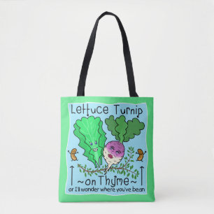 Lustiges Kopfsalat-Gemüsewortspiel-grundlegender Tasche