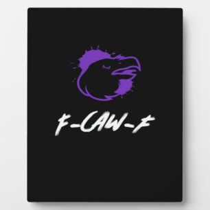 Lustiges Krähen-Logo F-Caw-F – Krächzt nach Aufmer Fotoplatte
