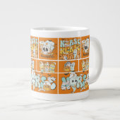 Lustiges Krankenpfleger-Halloween-Orangestein-Basi Jumbo-Tasse (Vorderseite Rechts)
