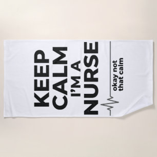 Lustiges Krankenpfleger Keep Calm Vintage Gravur T Strandtuch
