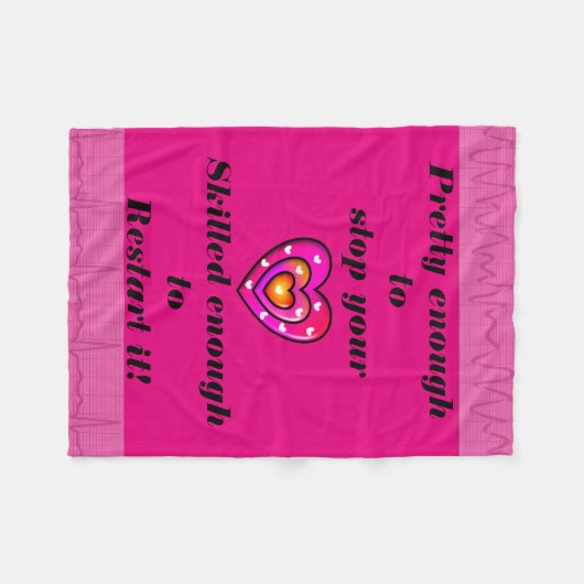 Lustiges Krankenschwester-Fleece-Decken-Rosa Fleecedecke (Vorderseite (Horizontal))