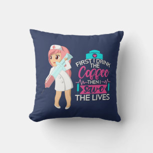 Lustiges Krankenschwester-Sprichwort mit großer Kissen