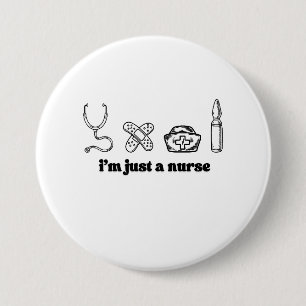 Lustiges Krankenschwester-Zitat Medizin Linienkuns Button