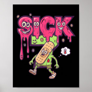 Lustiges Krankes Sieben Meme T-Shirt Sechs Sieben Poster