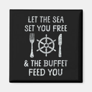 Lustiges Kreuzfahrt-Buffet Essen Liebhaber Cruisin Magnet