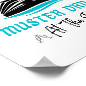 Lustiges Kreuzfahrt-Muster-Drill-Trinkdesign Poster (Ecke)