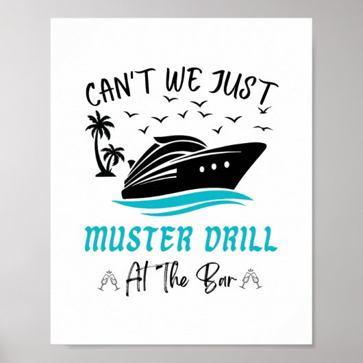 Lustiges Kreuzfahrt-Muster-Drill-Trinkdesign Poster (Vorne)