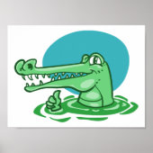 lustiges Krokodil-Cartoon Poster (Vorne)