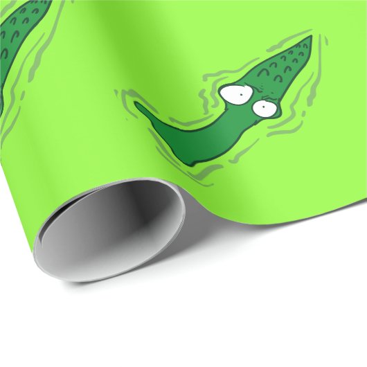 lustiges Krokodil, das uns Cartoon anschaut Geschenkpapier (Rolleneckpunkt)