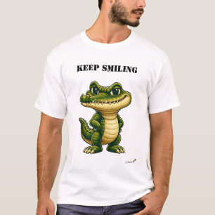 Lustiges Krokodil T-Shirt mit 'Keep Smiling'