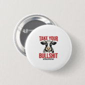 Lustiges Kuh Anderswo Vintage-Shirt-Design_ Button (Vorne & Hinten)