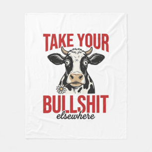 Lustiges Kuh Anderswo Vintage-Shirt-Design_ Fleecedecke