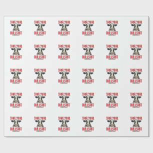 Lustiges Kuh Anderswo Vintage-Shirt-Design_ Geschenkpapier