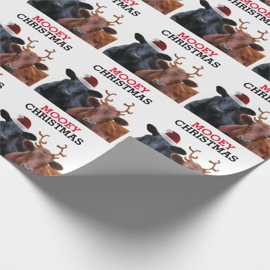 Lustiges Kühe Mooey Weihnachten Geschenkpapier (Ecke)