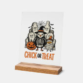 Lustiges Küken oder Halloween-Huhn Grafik_1 Acrylschild (Winkel)