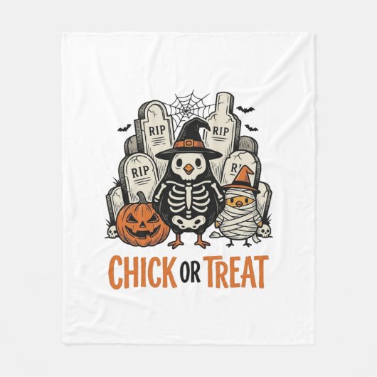Lustiges Küken oder Halloween-Huhn Grafik_1 Fleecedecke (Vorderseite)