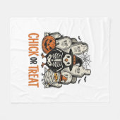 Lustiges Küken oder Halloween-Huhn Grafik_1 Fleecedecke (Vorderseite (Horizontal))