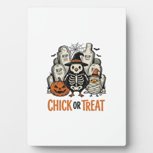 Lustiges Küken oder Halloween-Huhn Grafik_1 Fotoplatte