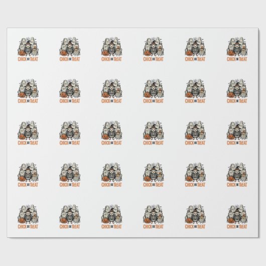 Lustiges Küken oder Halloween-Huhn Grafik_1 Geschenkpapier (Flach)
